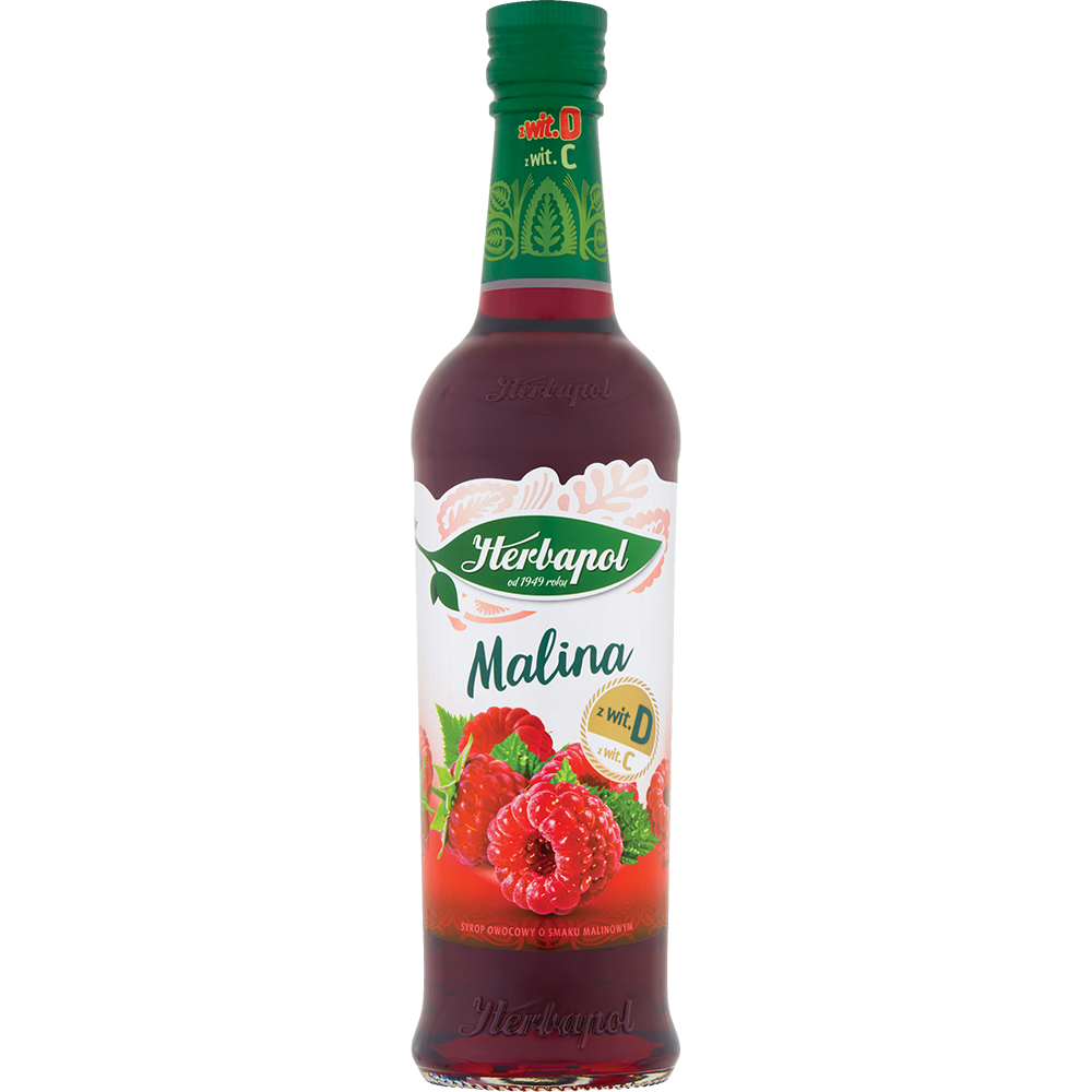 SYROP HERBAPOL OWOCOWA SPIZ MALINA Z RÓŻA 420ML