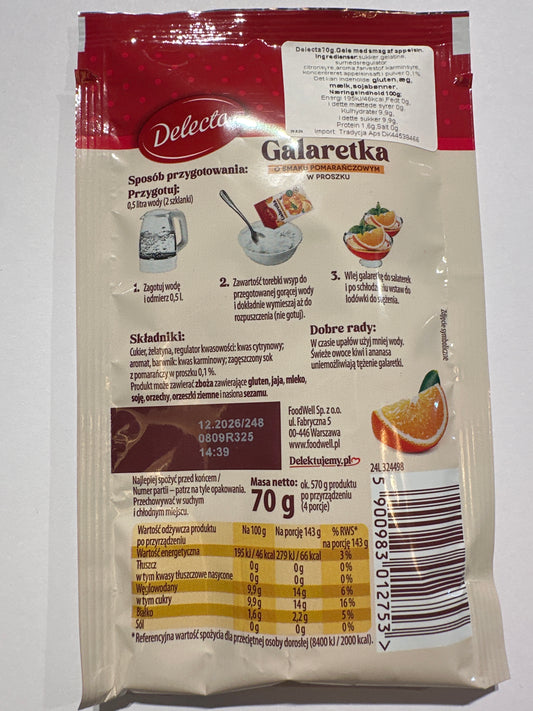 Galaretka delecta smak Pomaranczowy 70 g