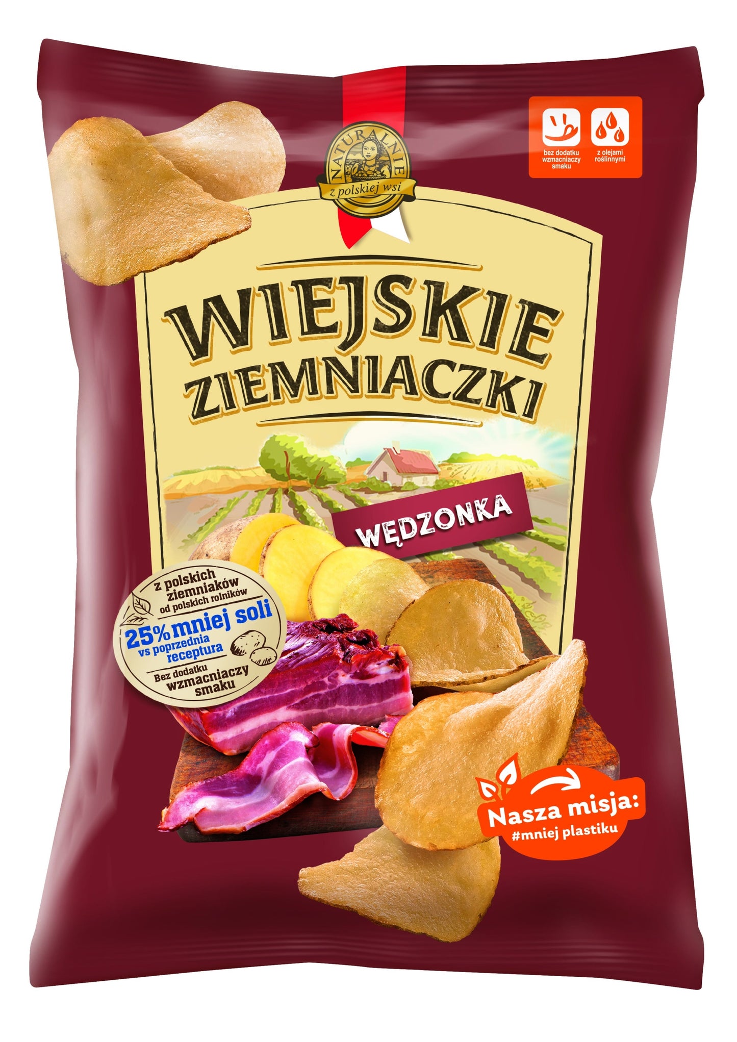 CHIPSY WIEJSKIE ZIEMNIAK WĘDZONKA