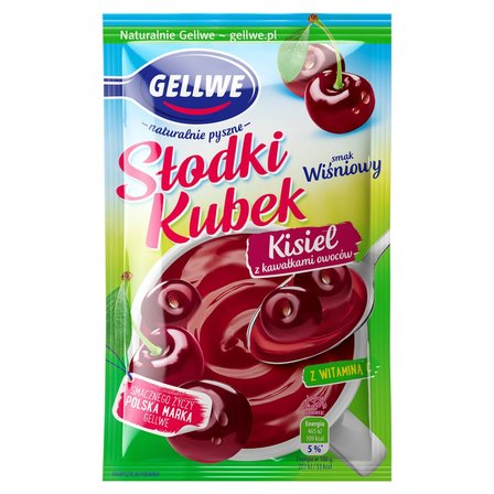 KISIEL GELLWE SŁODKI KUBEK WIŚNIA Z KAWAŁKAMI OWOCÓW 30G