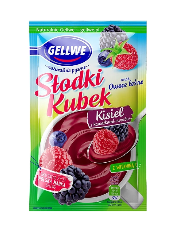 KISIEL GELLWE SLODKI KUBEK Z KAWAL.OW.MALINA LESNA