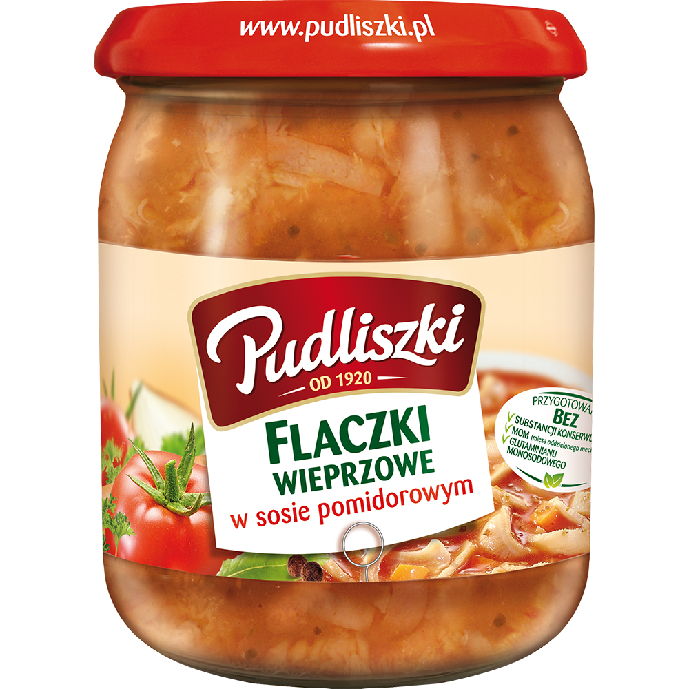 PUDLISZKI FLAKI WIEPRZOWE W SOSIE POMIDOR