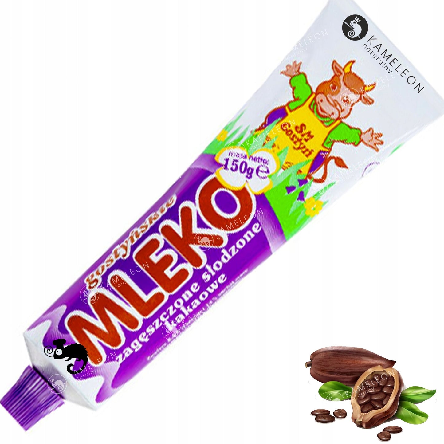 MLEKO ZAGĘSZCZONE GOSTYŃ SŁODZONE KAKAOWE 150G TUBA