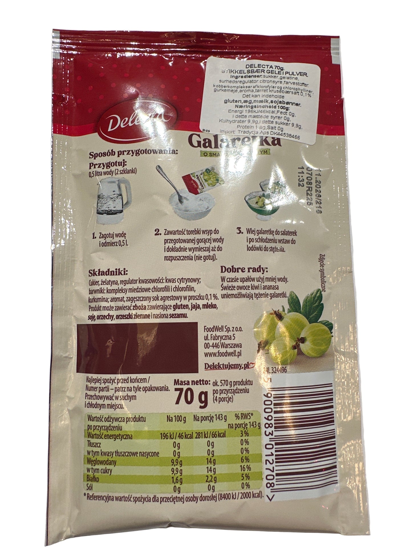 Galaretka delecta taste agrestowy 70 g