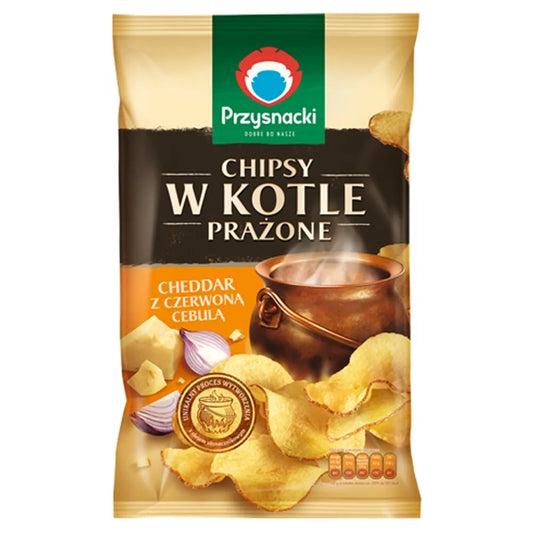 CHIPSY PRZYSNACKI W KOTLE PRAZONE CHEDDAR 125G