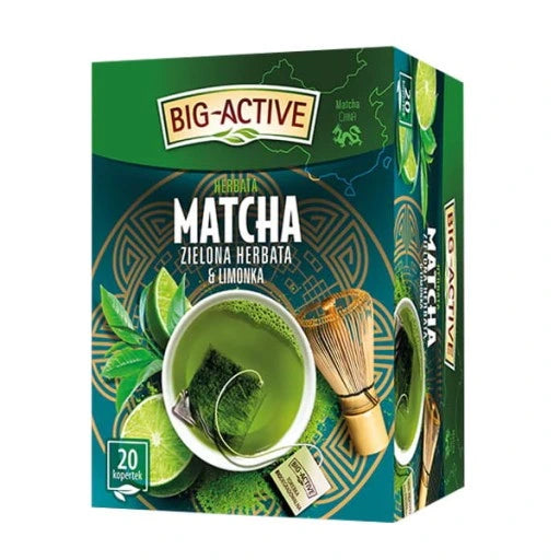 HERBATA BIG-ACTIVE ZIELONA MATCHA-LIMONKA