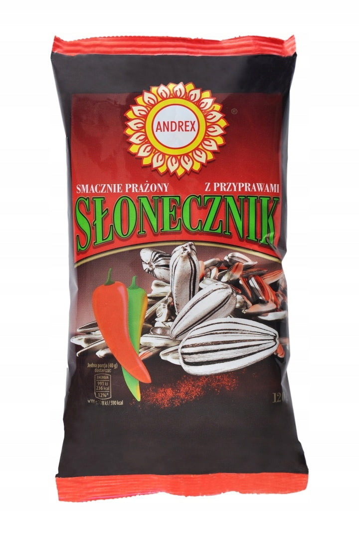 SŁONECZNIK ANDREX PRAZONY Z PRZYPRAWAMI 120G