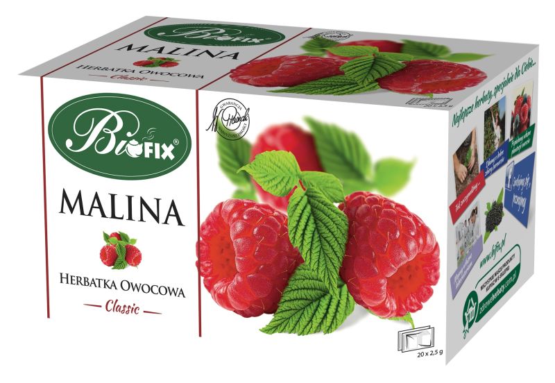 BI FIX CLASSIC MALINA HERBATKA OWOCOWA EKSPRESOWA 20x2,5g