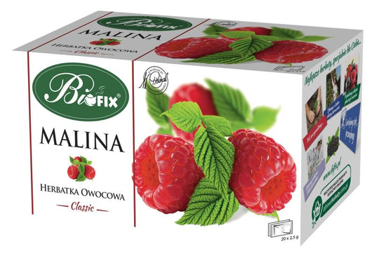 BI FIX CLASSIC MALINA HERBATKA OWOCOWA EKSPRESOWA 20x2,5g
