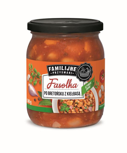 FASOLKA FAMILIJNE PRZYSMAKI PO BRETOŃSKU Z KIEŁBASĄ 500G